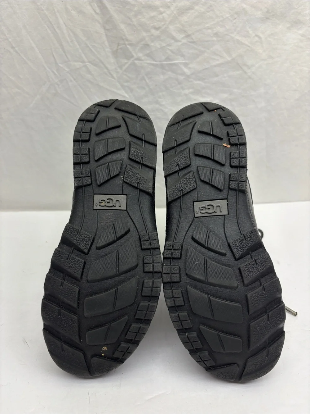 UGG Black Lace-Up Shearling-Trim Winter Boots, SZ 3 little boy, box 47